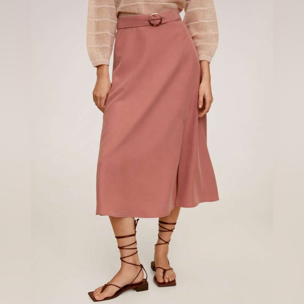 NWT Mango Midi Skirt with Adjustable Belt, S